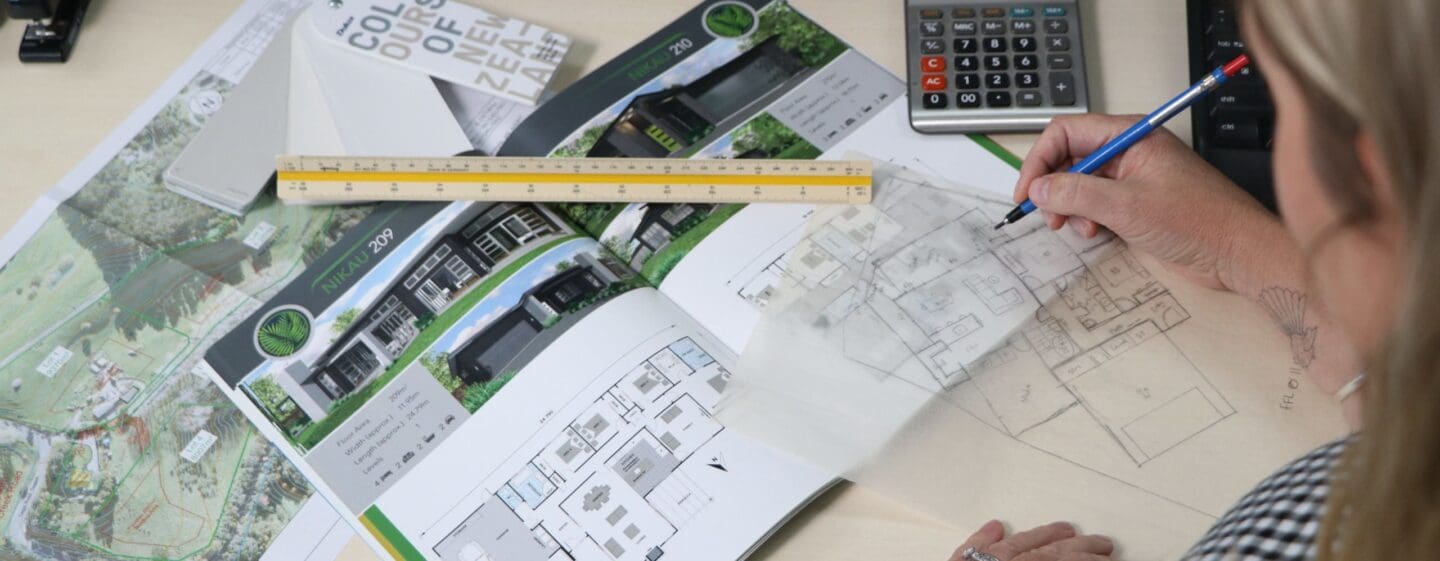 Architecture designer is drawing new home design. 